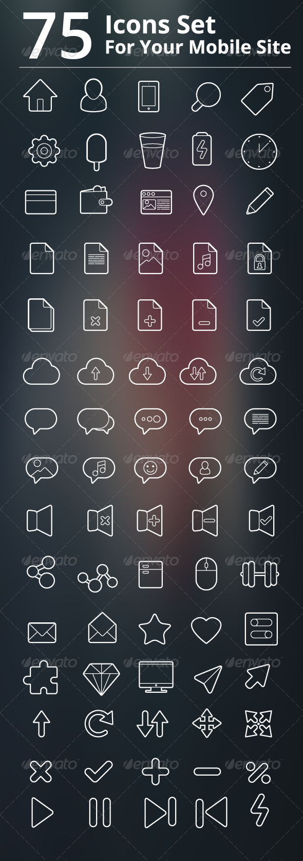 GraphicRiver 75 Icons Set 6614650 GraphicRiver 75 Icons Set 6614650