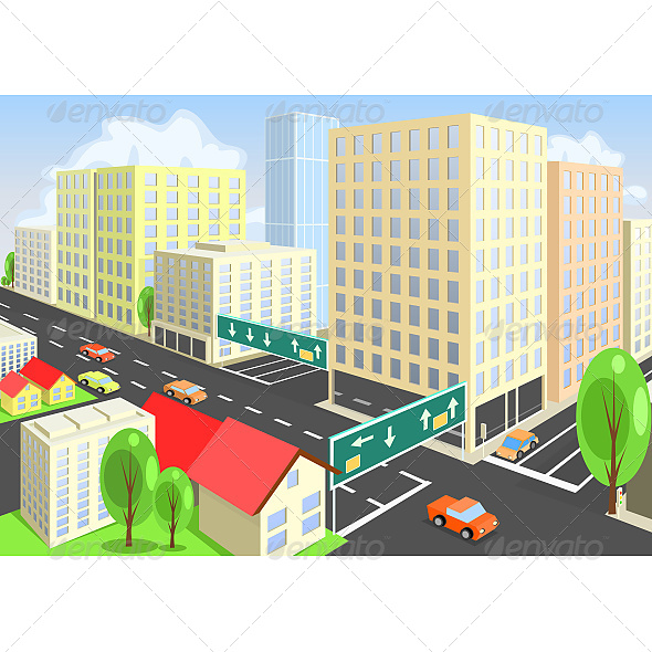 GraphicRiver Vector City View from Above 6623872 GraphicRiver Vector City View from Above 6623872