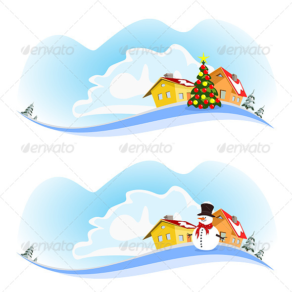 GraphicRiver Winter Vector City Two Banners 6624086 GraphicRiver Winter Vector City Two Banners 6624086