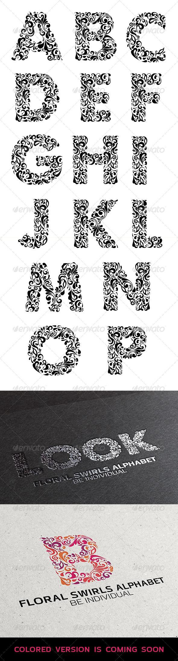 GraphicRiver Floral Swirls Alphabet 6624406 GraphicRiver Floral Swirls Alphabet 6624406
