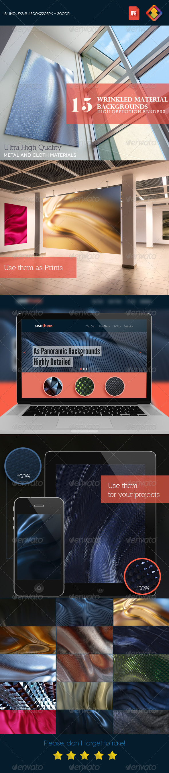 GraphicRiver Wrinkled Material Backgrounds V1 6625300 GraphicRiver Wrinkled Material Backgrounds V1 6625300