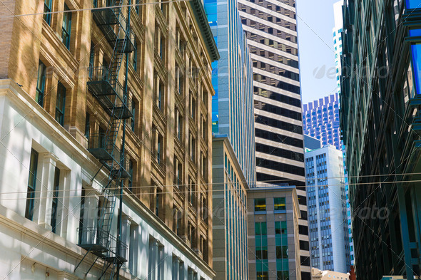 San Francisco Downtown buildings at California