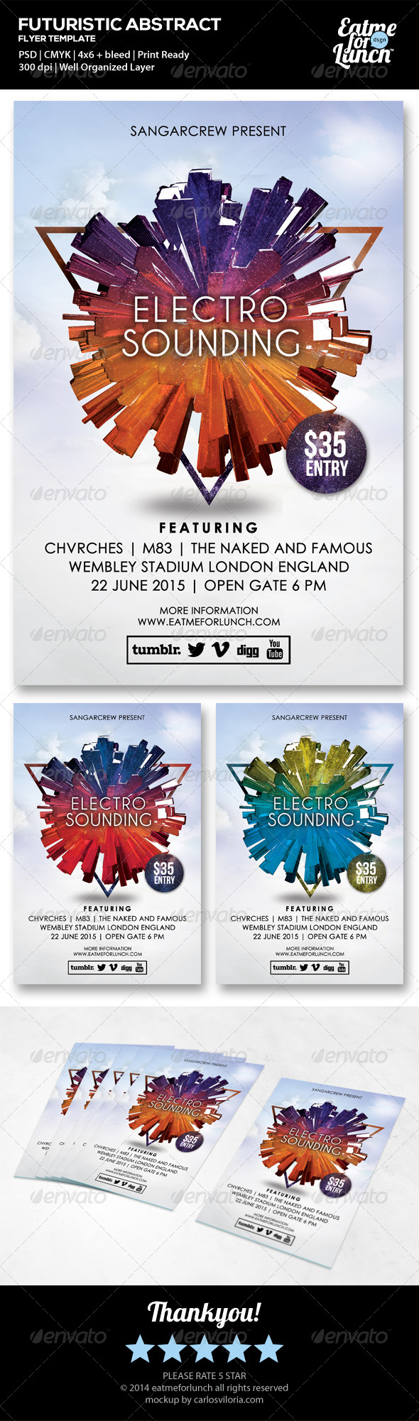 GraphicRiver Futuristic Electronic Music Flyer Poster Templates 6632842 GraphicRiver Futuristic Electronic Music Flyer Poster Templates 6632842