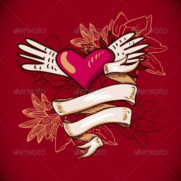 GraphicRiver Hearts and Flowers Vector Illustration 6639564 GraphicRiver Hearts and Flowers Vector Illustration 6639564