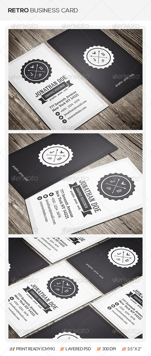 GraphicRiver Retro Business Card 6642440 GraphicRiver Retro Business Card 6642440