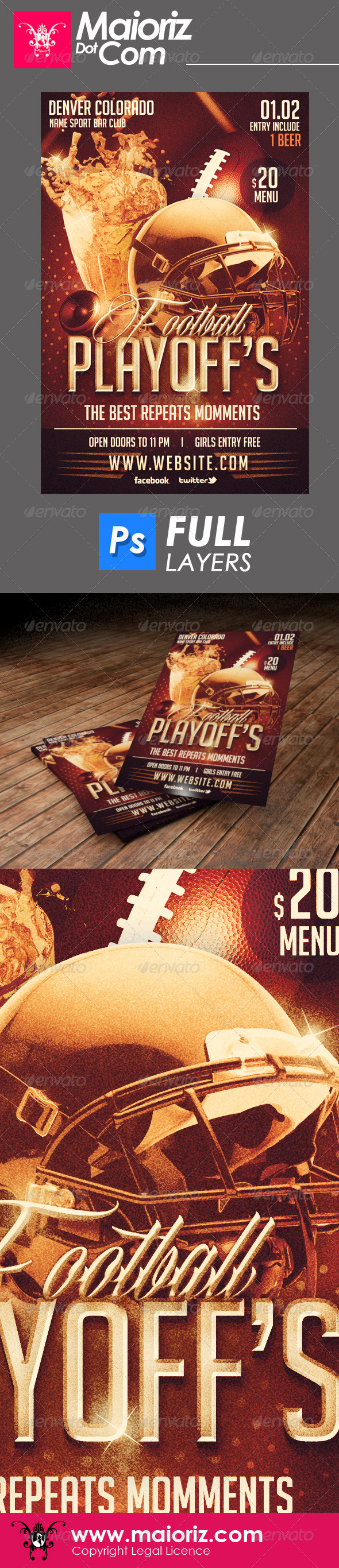 GraphicRiver Sport Bar Playoffs Flyer 6644089 GraphicRiver Sport Bar Playoffs Flyer 6644089
