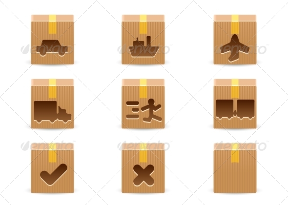 GraphicRiver Delivery Cardboard Boxes 6648015 GraphicRiver Delivery Cardboard Boxes 6648015