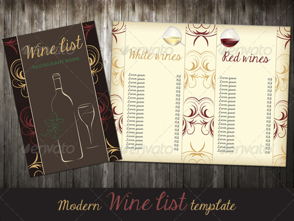 GraphicRiver Wine List 6642452 GraphicRiver Wine List 6642452
