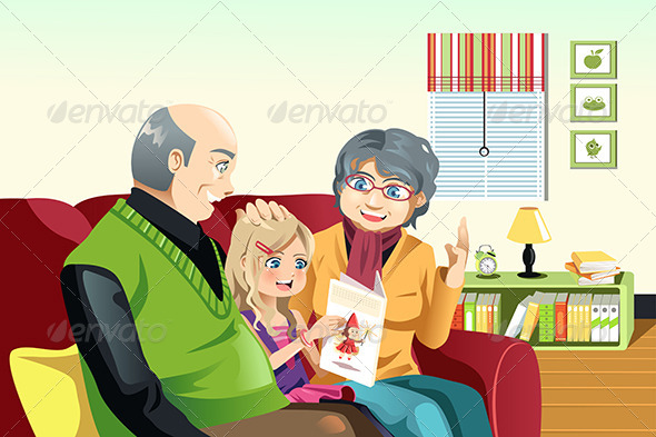 GraphicRiver Grandparents and Grandaughter Reading 6648645 GraphicRiver Grandparents and Grandaughter Reading 6648645