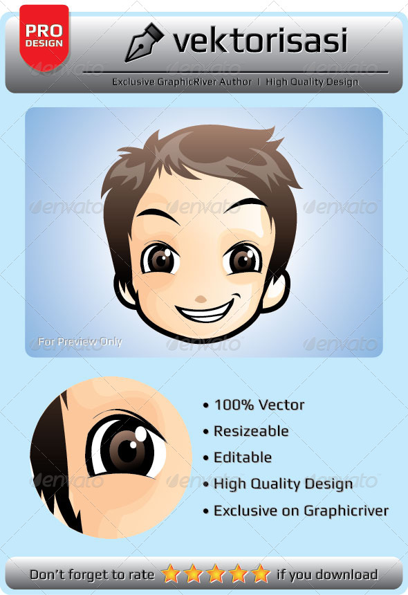 GraphicRiver Little Boy Face Vector 6648670 GraphicRiver Little Boy Face Vector 6648670