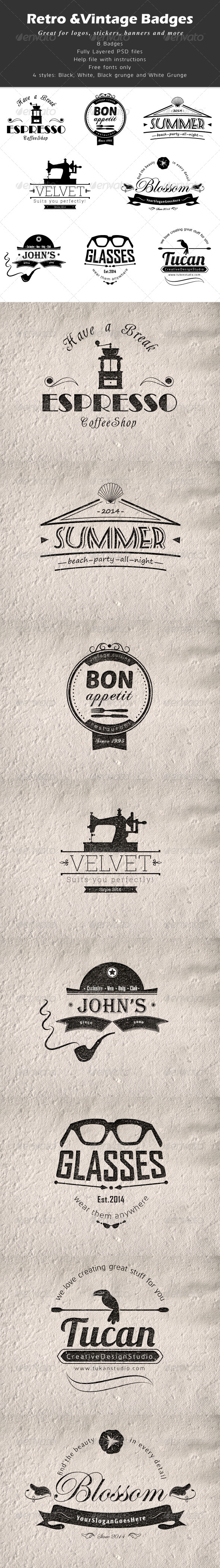 GraphicRiver 8 Retro and Vintage Badges 6654073 GraphicRiver 8 Retro and Vintage Badges 6654073
