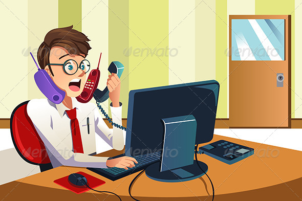 GraphicRiver Busy Businessman on the Phone 6657513 GraphicRiver Busy Businessman on the Phone 6657513
