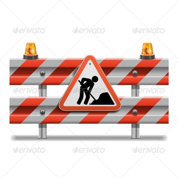 GraphicRiver Vector Barrier with Sign and Beacon 6658156 GraphicRiver Vector Barrier with Sign and Beacon 6658156