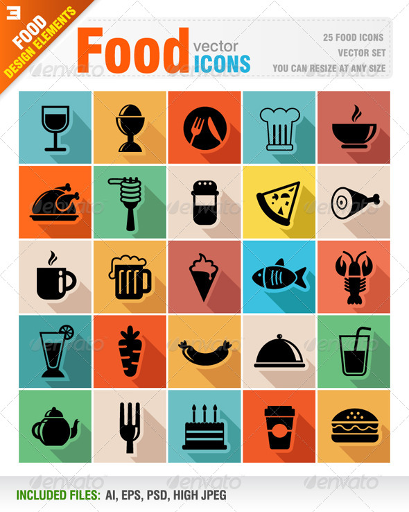 GraphicRiver Food icons 6656825 GraphicRiver Food icons 6656825