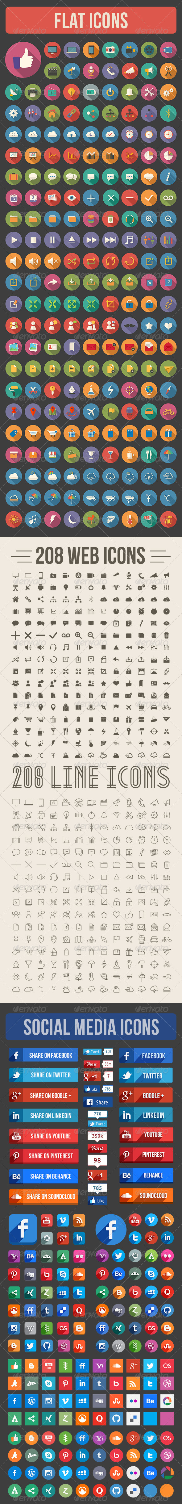 GraphicRiver 800 Flat Icons 6660683 GraphicRiver 800 Flat Icons 6660683
