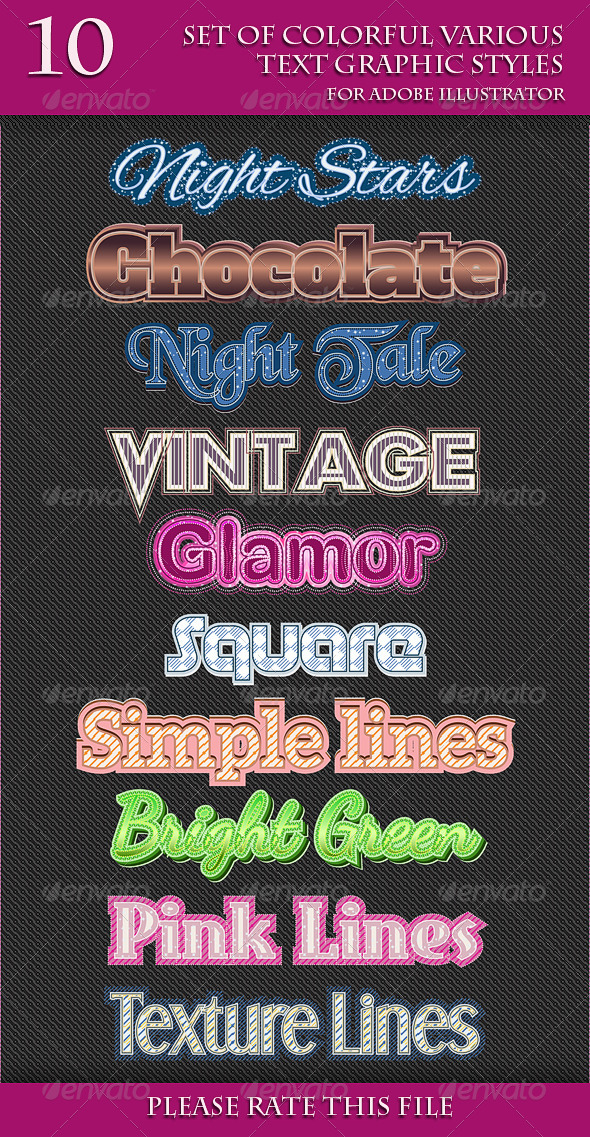GraphicRiver Set of Colorful Various Text Graphic Styles 6662042 GraphicRiver Set of Colorful Various Text Graphic Styles 6662042