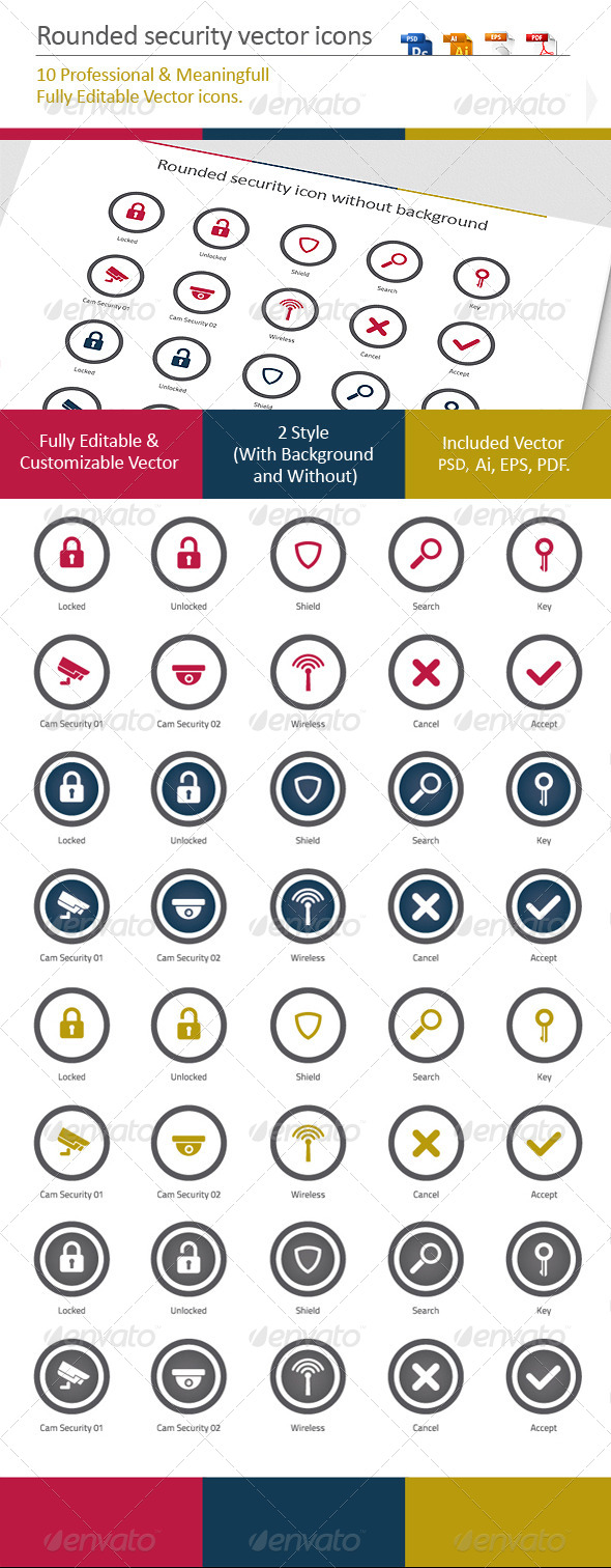 GraphicRiver Rounded Security Vector Icons 6663512 GraphicRiver Rounded Security Vector Icons 6663512