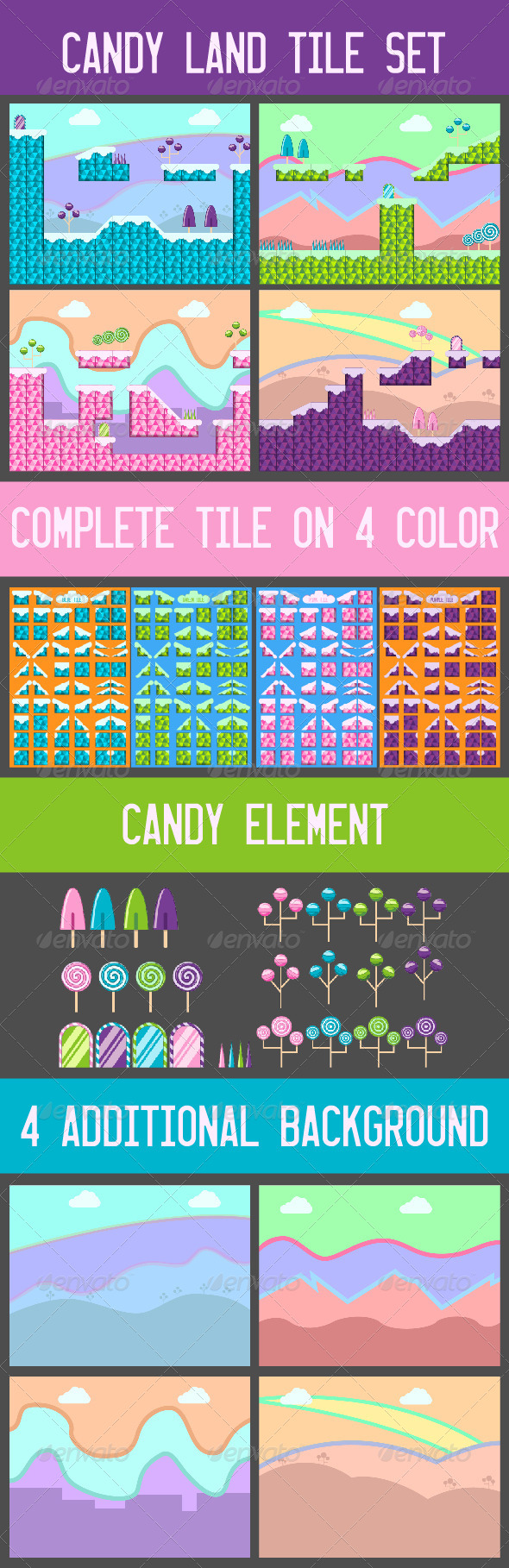 GraphicRiver Candy Land Tile Game Set 6657983 GraphicRiver Candy Land Tile Game Set 6657983