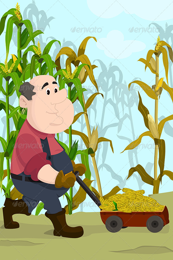 GraphicRiver Farmer Harvesting Corns 6665960 GraphicRiver Farmer Harvesting Corns 6665960