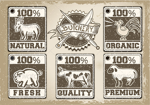 GraphicRiver Vintage Butcher Shop Label 6670355 GraphicRiver Vintage Butcher Shop Label 6670355