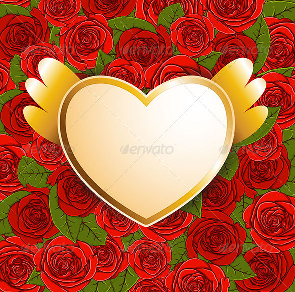 GraphicRiver Background with Red Roses and Heart 6671446 GraphicRiver Background with Red Roses and Heart 6671446