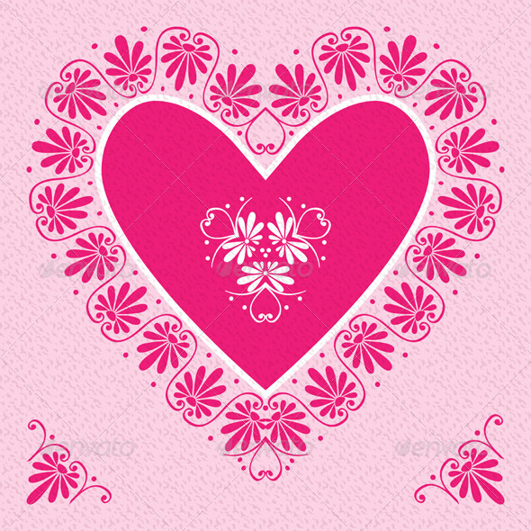 GraphicRiver Valentine s Day Card with Pink Heart 6672169 GraphicRiver Valentine s Day Card with Pink Heart 6672169