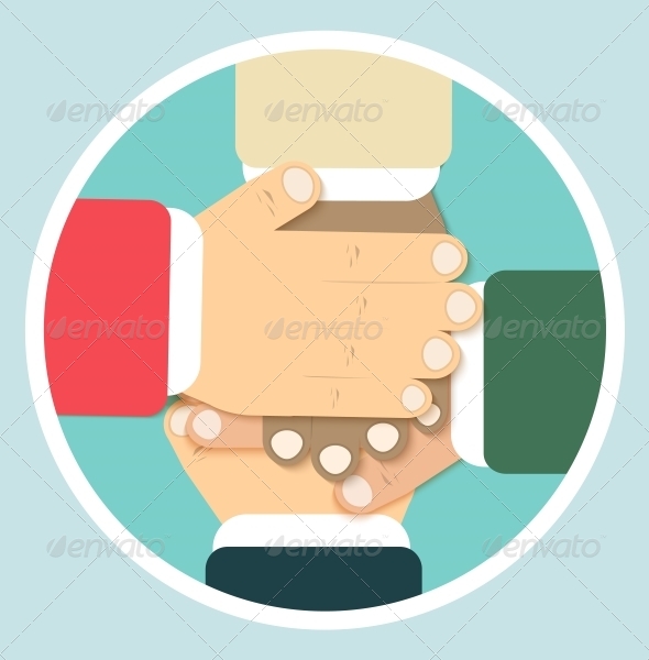 GraphicRiver Hands Team in Flat Design 6673773 GraphicRiver Hands Team in Flat Design 6673773