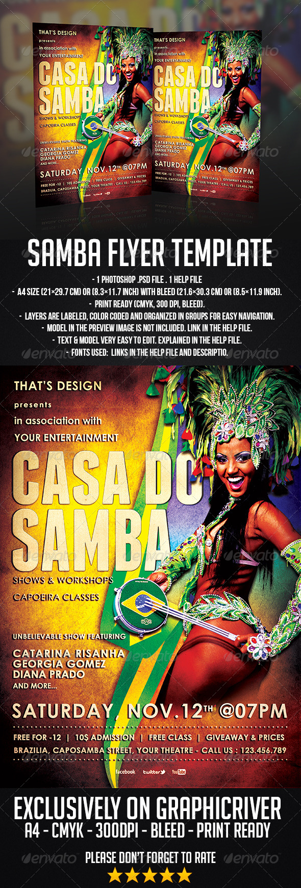 GraphicRiver Samba Flyer Template 6678779 GraphicRiver Samba Flyer Template 6678779