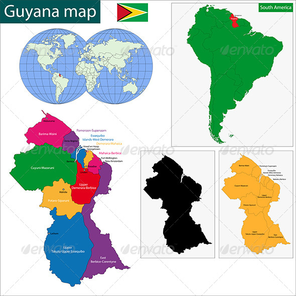 GraphicRiver Guyana Map 6679710 GraphicRiver Guyana Map 6679710