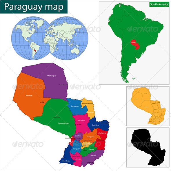 GraphicRiver Paraguay Map 6679747 GraphicRiver Paraguay Map 6679747