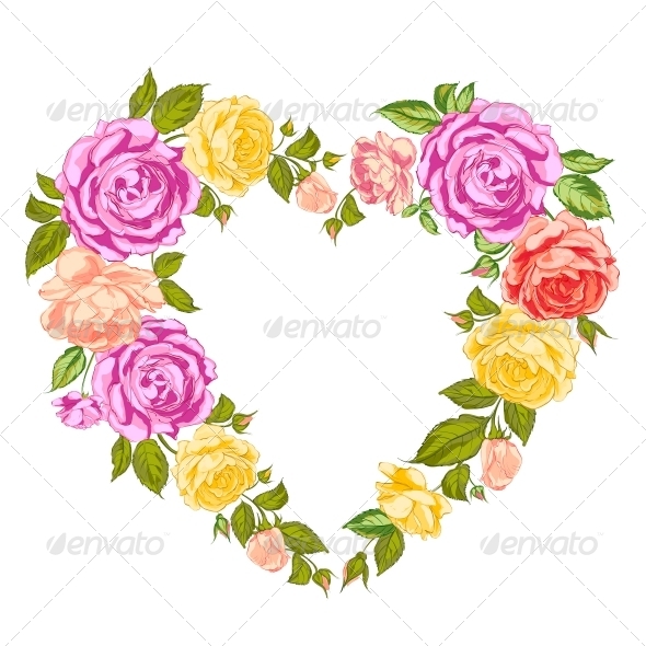 GraphicRiver Roses Heart Frame 6679756 GraphicRiver Roses Heart Frame 6679756