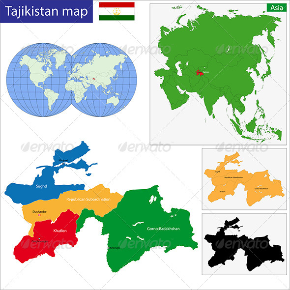 GraphicRiver Tajikistan Map 6679975 GraphicRiver Tajikistan Map 6679975