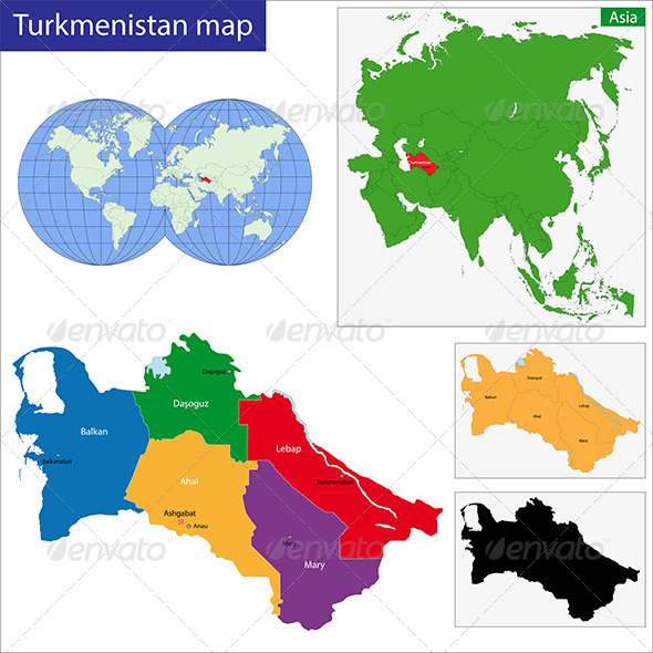GraphicRiver Turkmenistan Map 6680110 GraphicRiver Turkmenistan Map 6680110