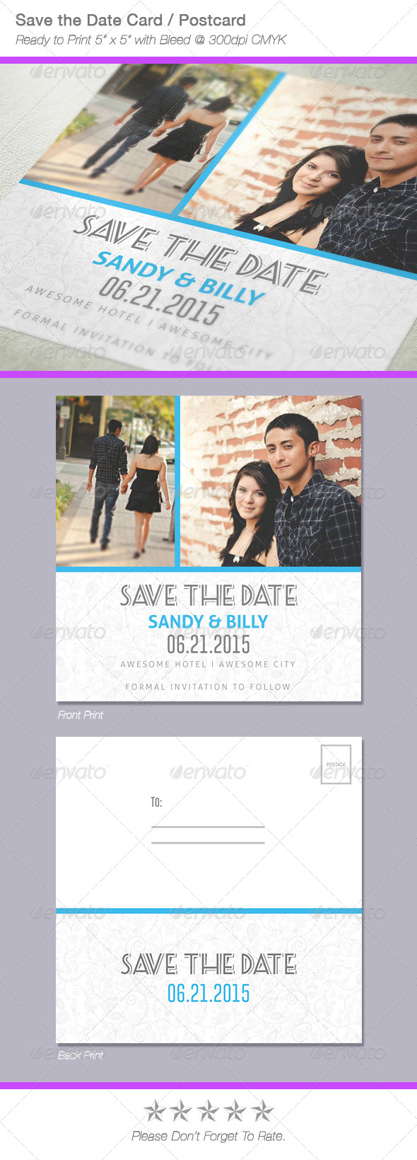 GraphicRiver Fresh Save The Date Postcard Card 6680734 GraphicRiver Fresh Save The Date Postcard Card 6680734