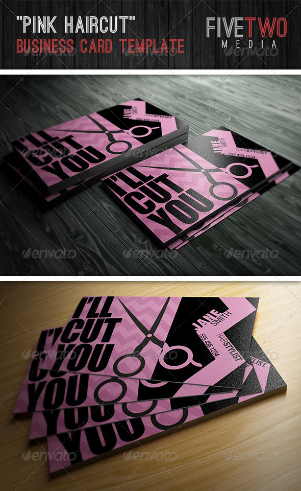 GraphicRiver Pink Haircut Business Card 6682060 GraphicRiver Pink Haircut Business Card 6682060
