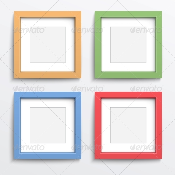 GraphicRiver Color Frame Set on Gray Wall 6682688 GraphicRiver Color Frame Set on Gray Wall 6682688
