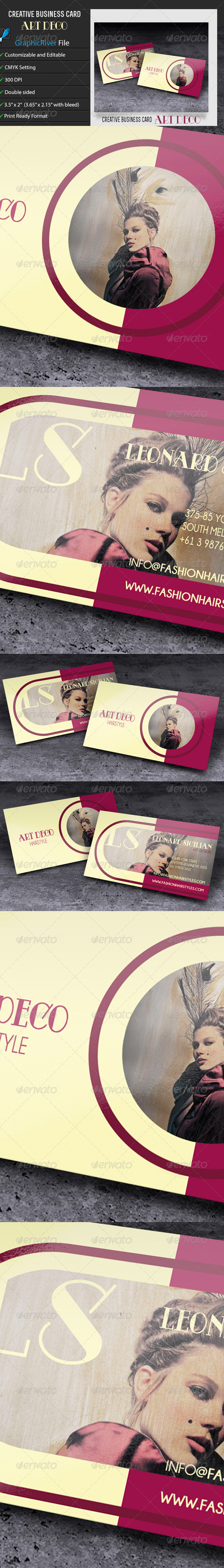 GraphicRiver Business Card ArtDeco Hairstyle 6685323 GraphicRiver Business Card ArtDeco Hairstyle 6685323