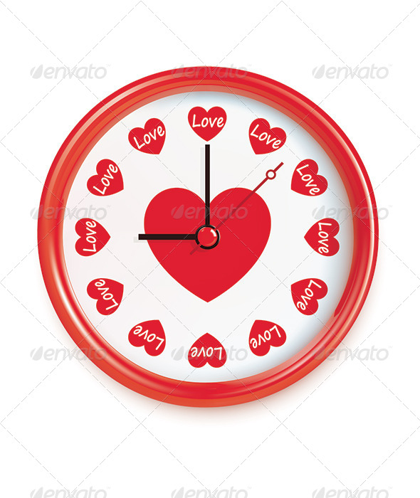 GraphicRiver Clock with Hearts 6687739 GraphicRiver Clock with Hearts 6687739