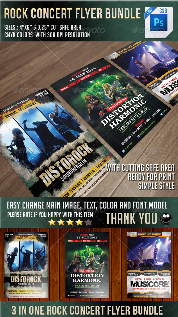 GraphicRiver Rock Concert Flyer Bundle 6697048 GraphicRiver Rock Concert Flyer Bundle 6697048