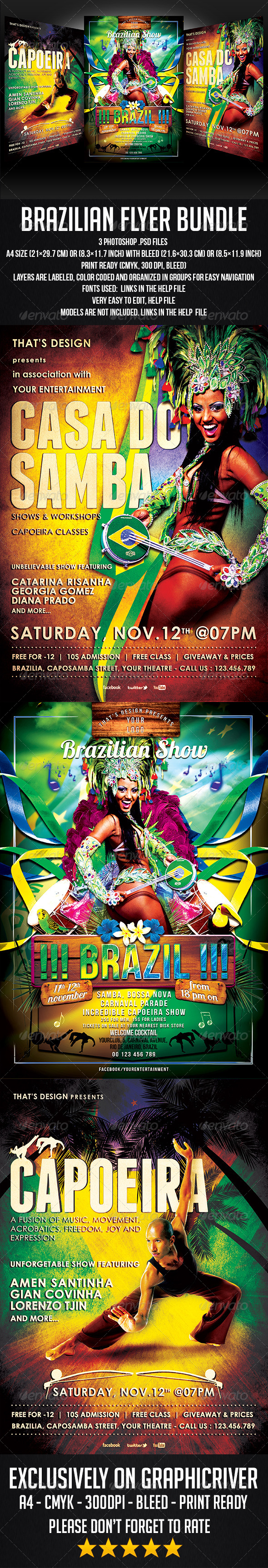 GraphicRiver Brazilian Flyer Bundle 6699107 GraphicRiver Brazilian Flyer Bundle 6699107
