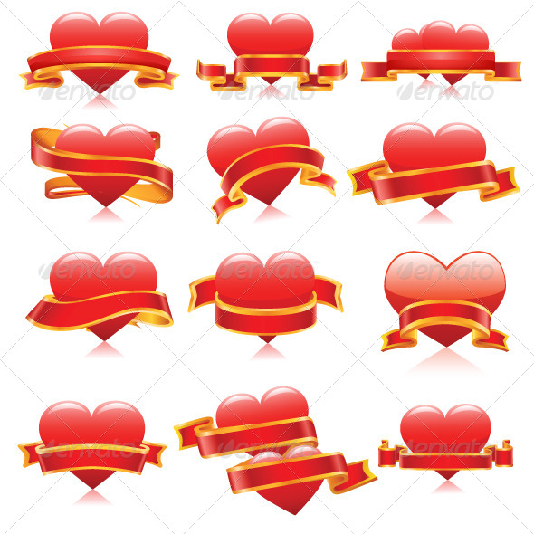 GraphicRiver Heart Banners for Valentine`s Day 6702126 GraphicRiver Heart Banners for Valentine`s Day 6702126