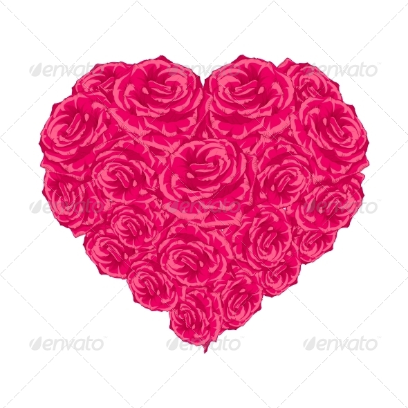 GraphicRiver Rose Heart Over White 6703101 GraphicRiver Rose Heart Over White 6703101