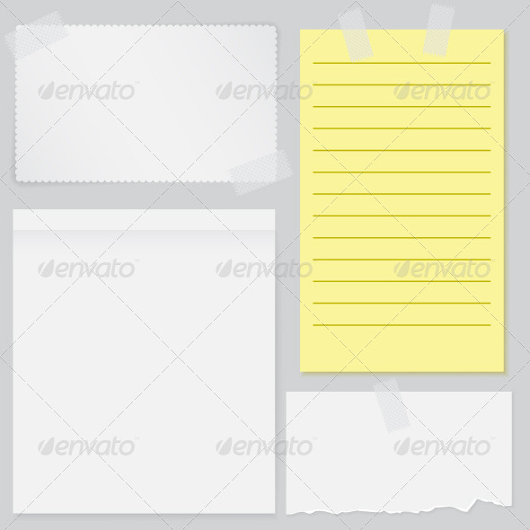 GraphicRiver Set of Four Notes Papers 6705041 GraphicRiver Set of Four Notes Papers 6705041