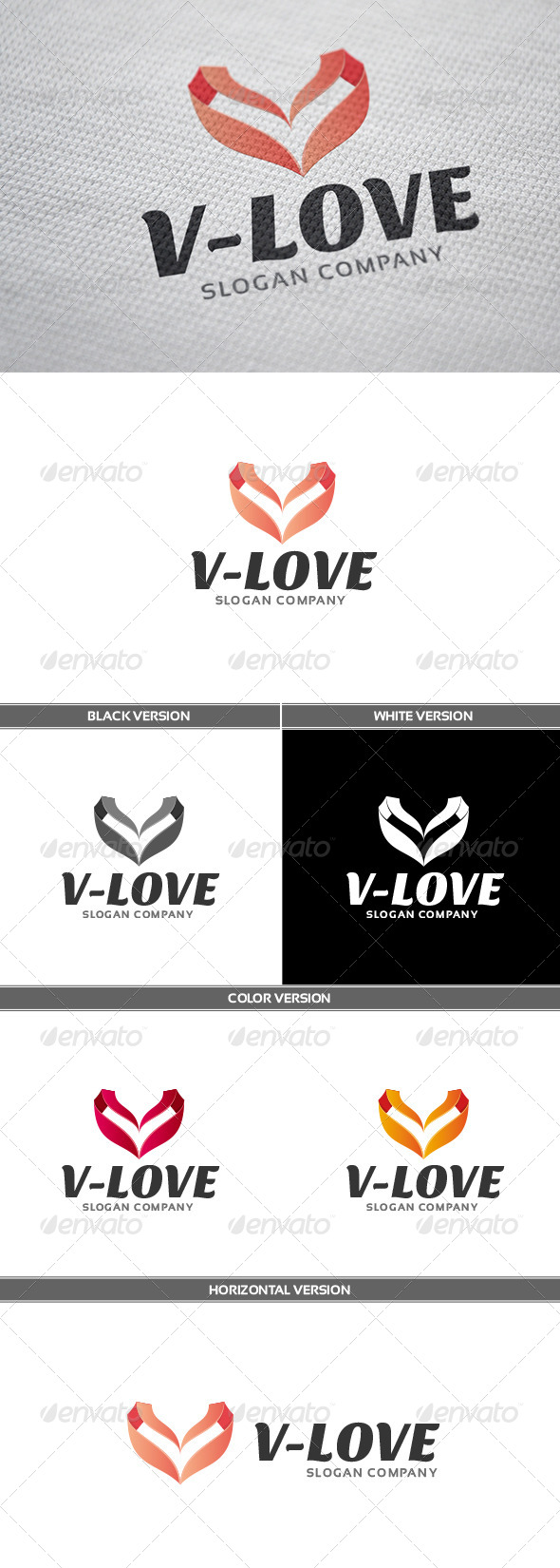GraphicRiver V-Love Logo 6705310 GraphicRiver V-Love Logo 6705310