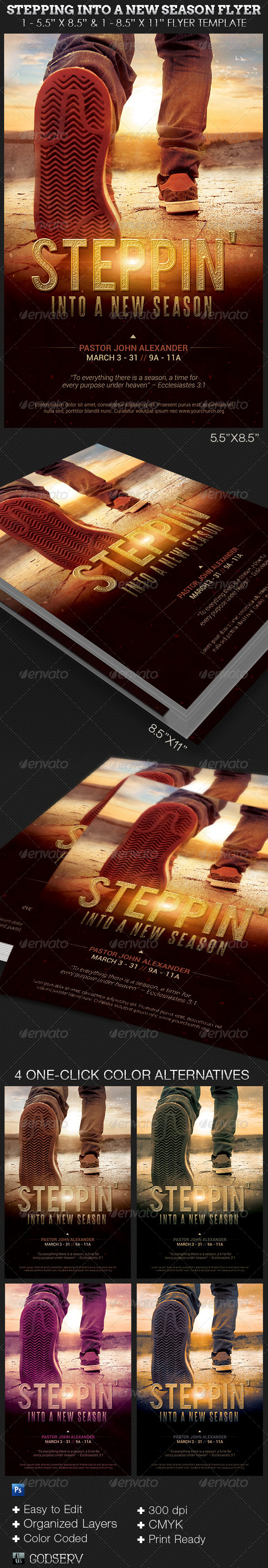Stepping Into a New Season Church Flyer Template - Church Flyers