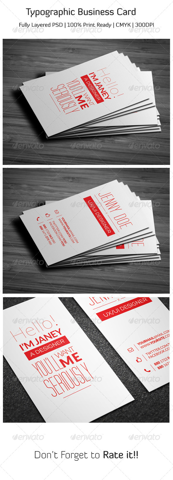 GraphicRiver Typographic Business Card 6712617 GraphicRiver Typographic Business Card 6712617