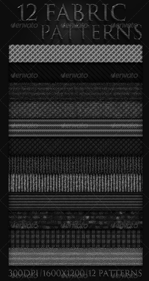 12 Fabric Patterns - Artistic Textures / Fills / Patterns