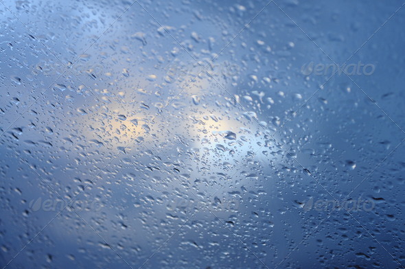Background of droplets and sky