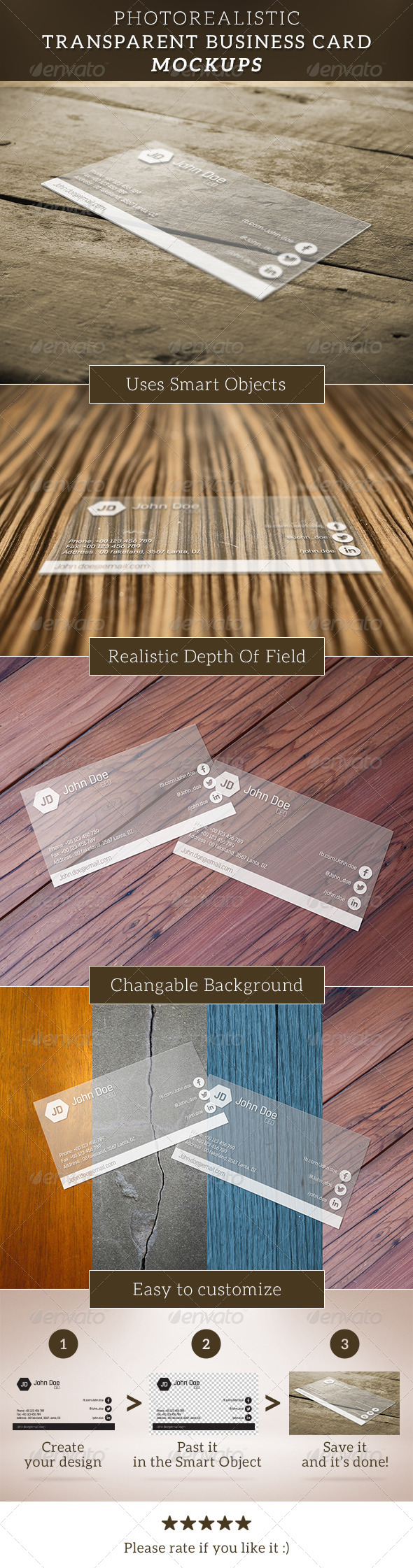 GraphicRiver Transparent Business Card Mockup 6713987 GraphicRiver Transparent Business Card Mockup 6713987