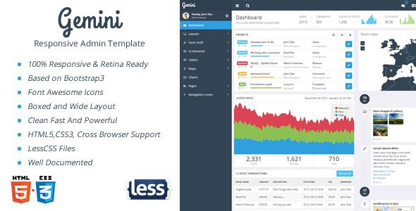ThemeForest Gemini Responsive Admin Template 6678804 ThemeForest Gemini Responsive Admin Template 6678804
